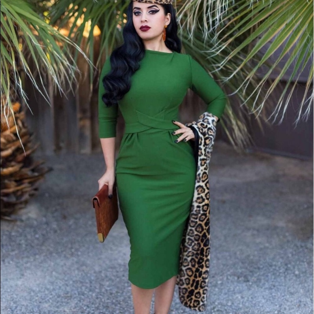 Tatyana bettie page green Vickie dress pin up NWT